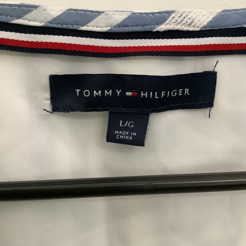 Tommy Hilfiger Women Blue Striped V-Neck Wrap Dress‎ Large - Picture 2 of 12